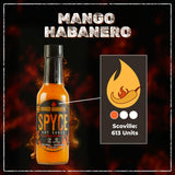 SPYCE Habanero Hot Sauce, Vegan, Gluten Free, Low Sodium, Non-GMO, No MSG, No Sugar, No Filler (5 oz, Mango Habanero)