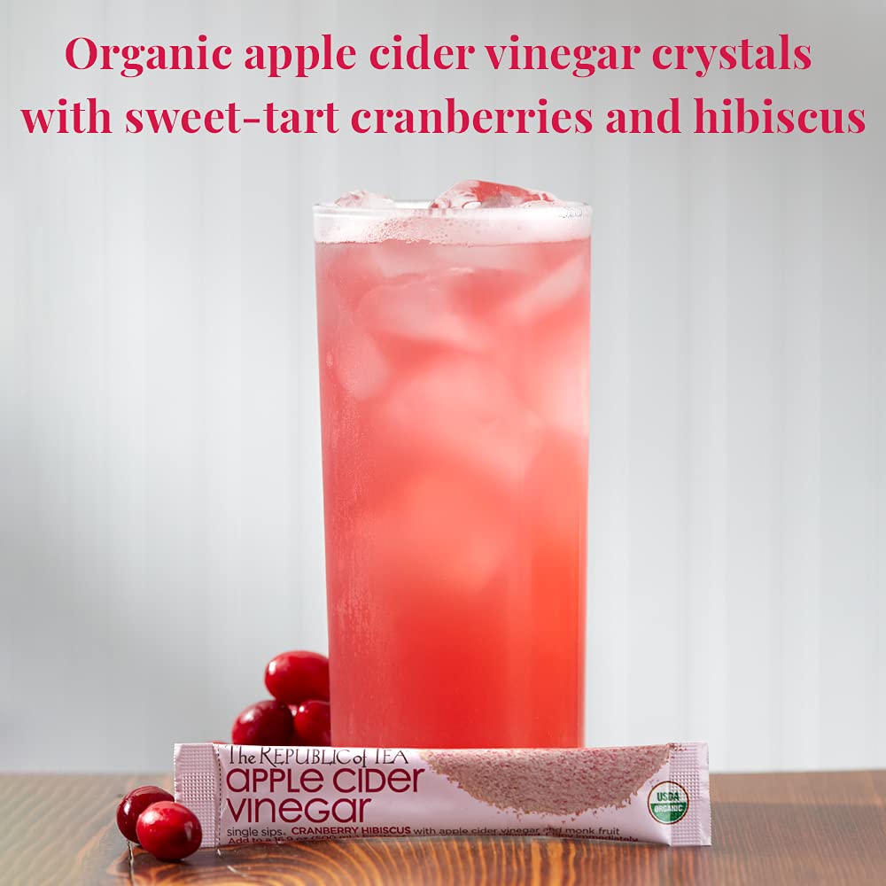 The Republic of Tea Cranberry Hibiscus Apple Cider Single Sips, 50 Single Sips