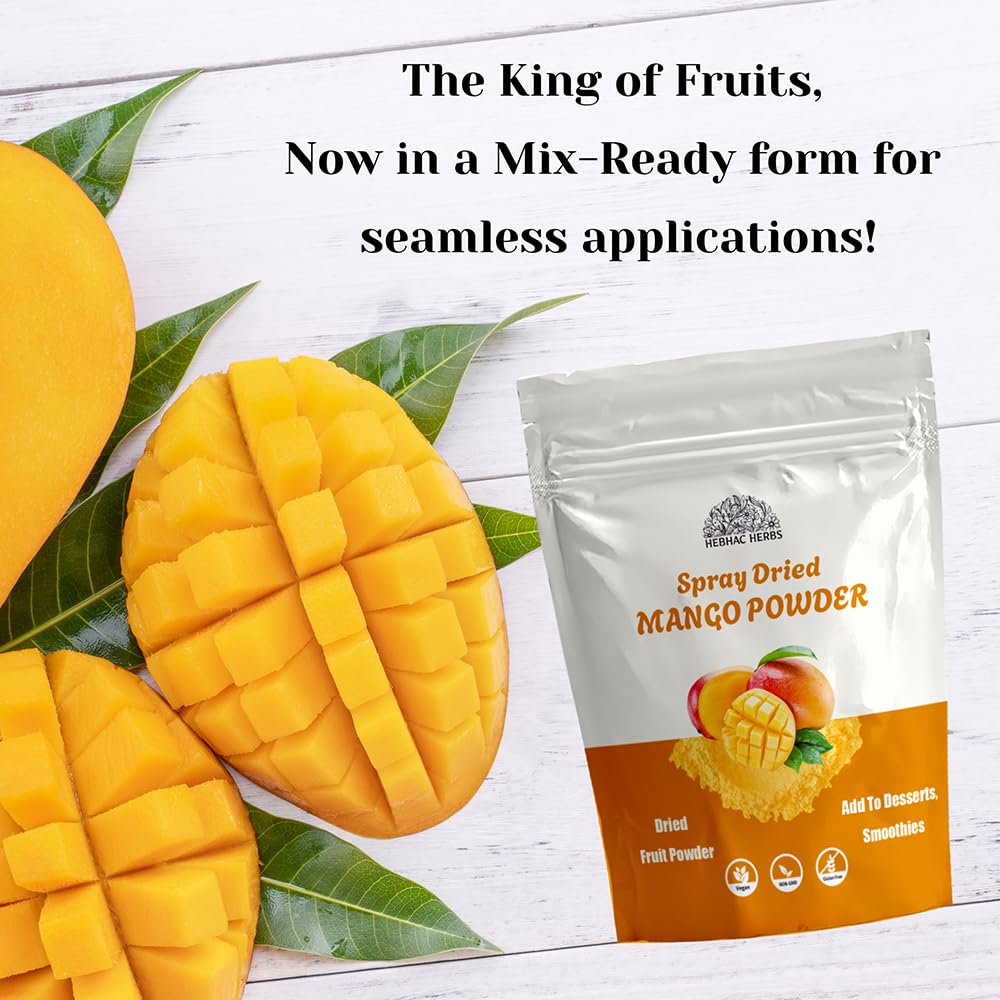 Mango Fruit Powder 227 g - Fresh From Garden | for making cakes, fresh juice, smoothies, and healthy drinks | vegan | Free from preservation