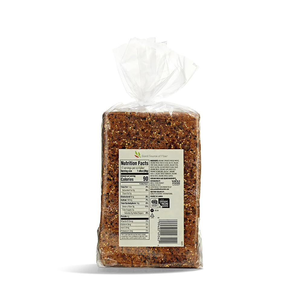 365 by Whole Foods Market Organic Sprouted Multigrain & Seed Bread, 22 OZ