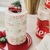 Homdkor Renova Christmas Kitchen Paper Towel 3 Jumbo Rolls 2-ply 120 Sheets- Printed Paper Rolls for Christmas Decoration Table - Use as Christmas