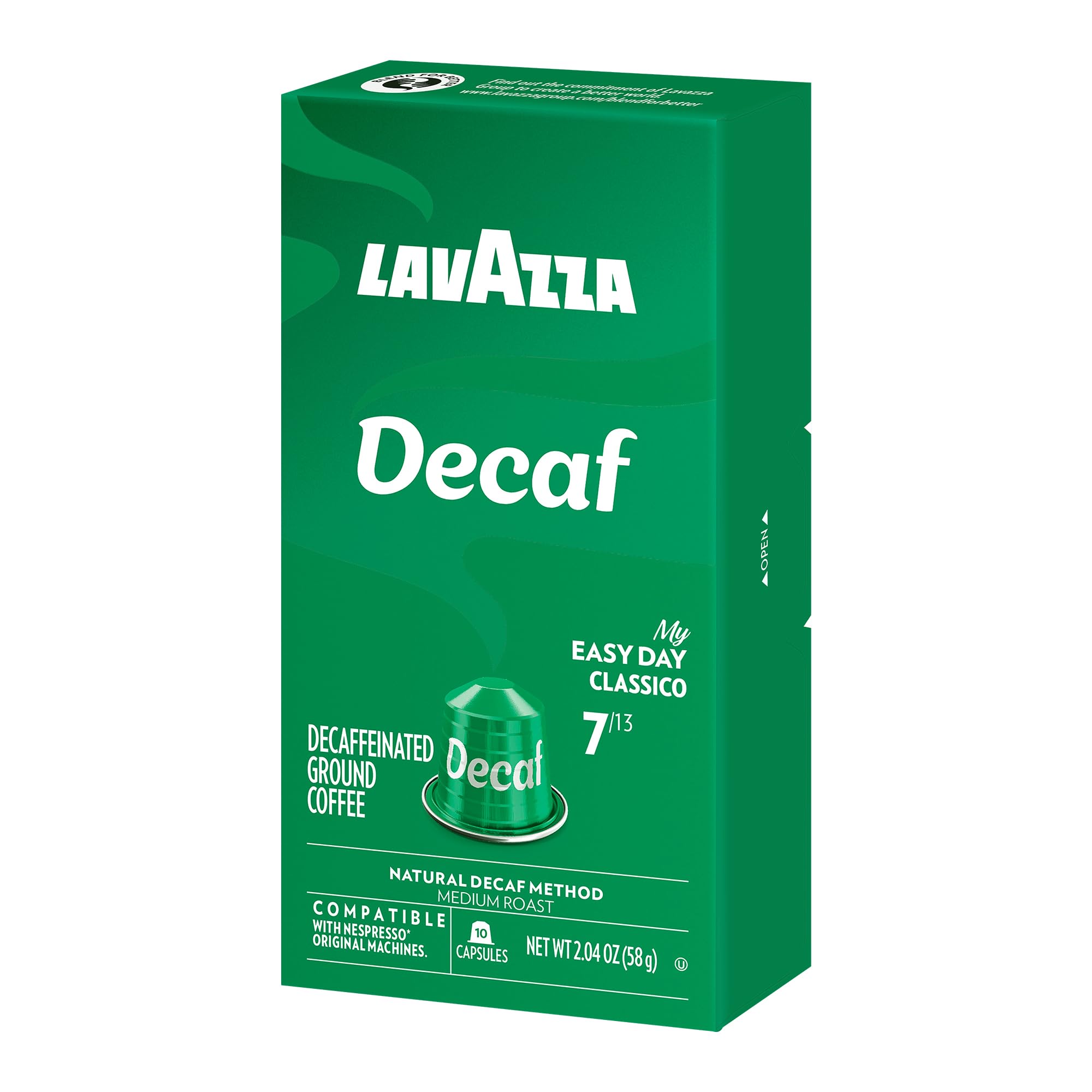Lavazza Decaf Aluminum Capsules Compatible with Nespresso* Original Machines, Medium Roast (60 Capsules)