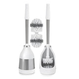 Polder Stainless Steel Toilet Brush Caddy Black 2 Pack + 2 Replacement Brush Heads