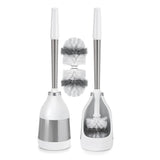 Polder Stainless Steel Toilet Brush Caddy Black 2 Pack + 2 Replacement Brush Heads