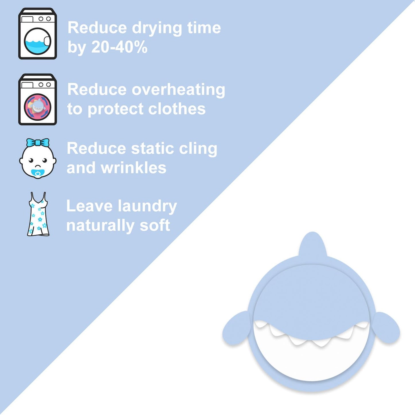 XL Size Wool Dryer Balls 6 Pack- Over 2000 Loads,Whale Shark Appearance,100% Pure New Zealand Wool,Hypoallergenic,Reduces Cloth Wrinkles, and Saves on