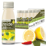 Greenhouse Juice Organic Inside Job Wellness Shots, Cold Pressed Digestive Aid with Apple Cider Vinegar, Lemon, Shots Juice Vegan & Gluten-Free (2 Oz