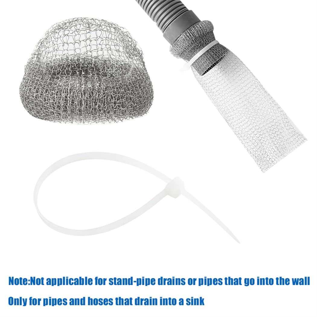 Lint Traps 10 Pieces Lint Trap Laundry Mesh Washer Hose Filter Hose Screen Filter Catcher with 10 Pcs Cable Ties Sink Drain Hose Filter Catcher