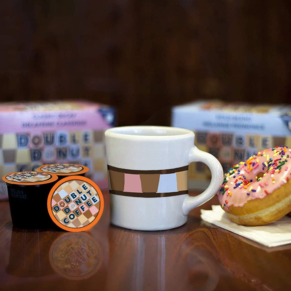 Double Donut Coffee Caramel Swirl Medium Roast Decaf Flavored Coffee Pods for Keurig K Cups Makers from Double Donut, 24 Capsules