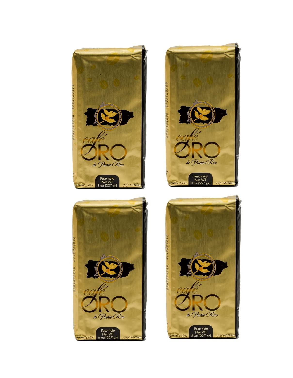 Cafe Oro de P.R. - Puerto Rican Ground Coffee by Cafe Oro Puerto Rico Inc - 2 lbs VALUE PACK - 8 ounce bag (Count of 4)
