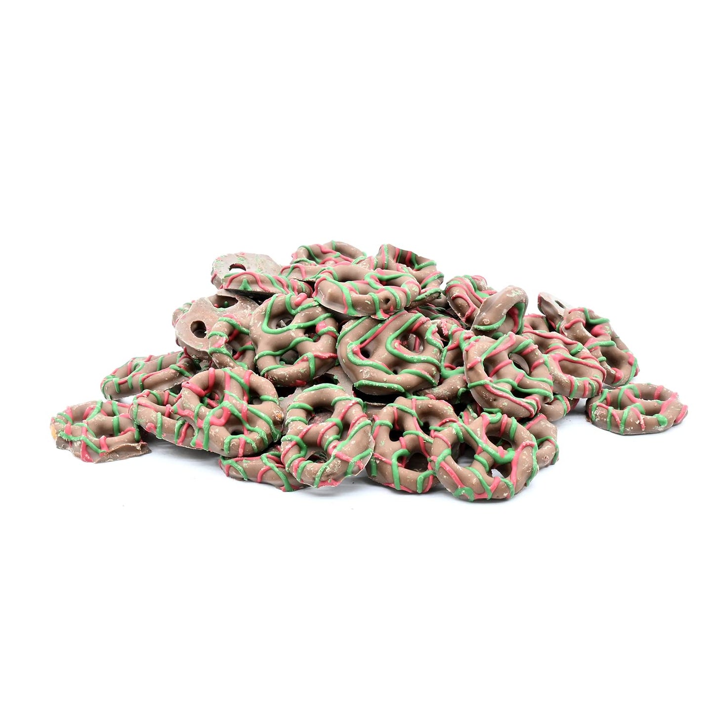 Candy Retailer Christmas Drizzled Chocolate Coated Pretzels 1 Lb
