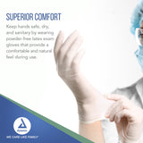 Dynarex AccuTouch Disposable Latex Exam Gloves, Powder-Free, For Sensitive Hands with Textured Palms, Bisque, Extra-Small, 1 Box of 100