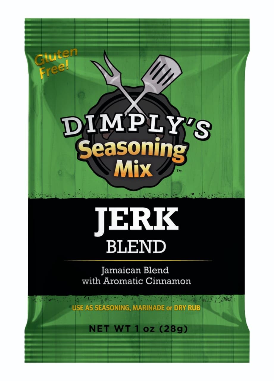 Dimply's Cajun and Jerk Seasoning Mix, Marinade and Dry Rub Perfect for Chicken, Meat, Vegetables, Tofu - Gluten Free, Preservative Free and MSG Free