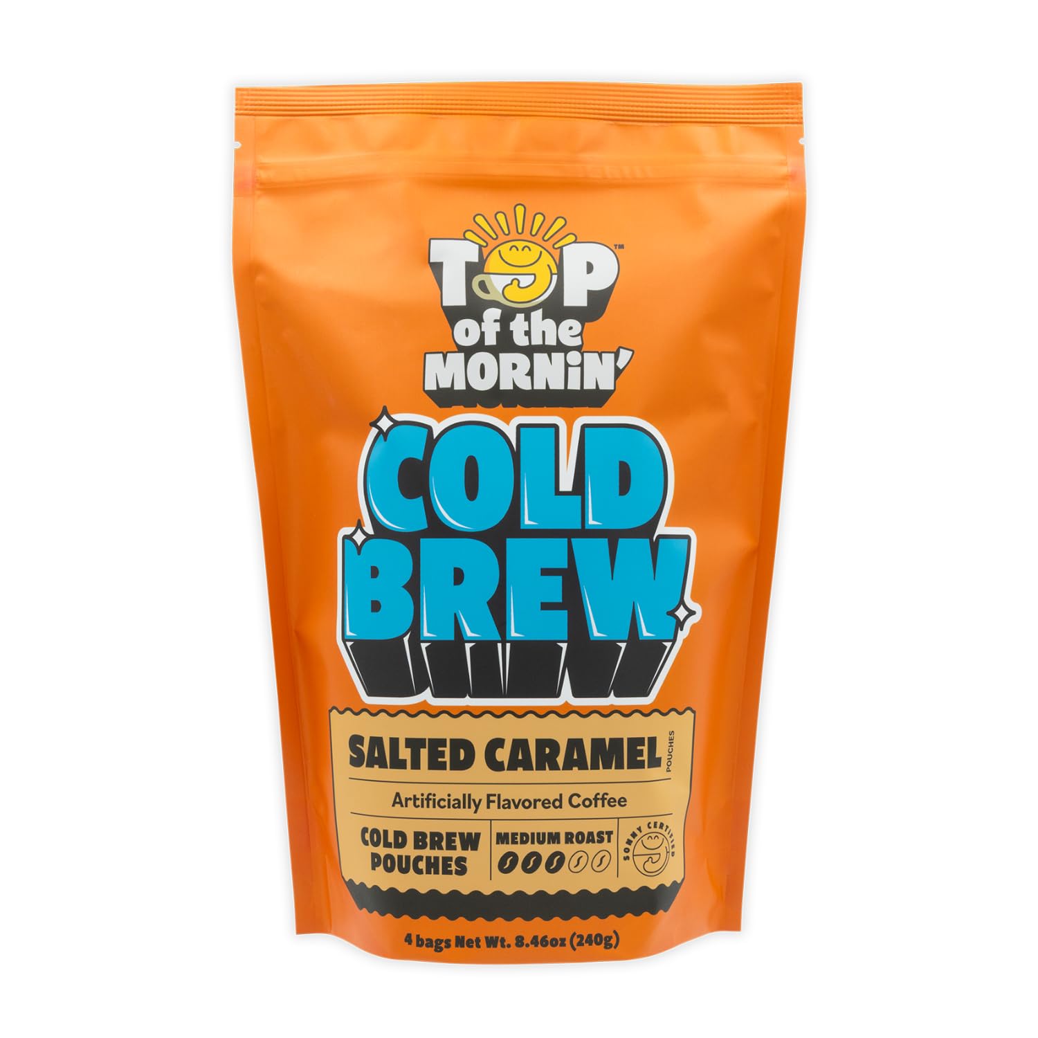 Top of the Mornin' Salted Caramel Cold Brew Coffee By Jacksepticeye | Organic Specialty Grade Coffee Packets | Smooth Flavored Iced Coffee | Medium