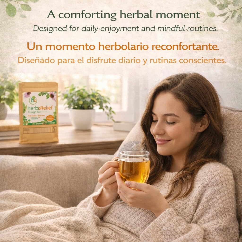 HerbeRelief Tea - Aromatic Botanical Infusion w/Gordolobo (Mullein Leaf),Oregano,Spearmint, Eucalyptus, Echinacea & Vitamin C - 24 Tea Bags (2000 mg