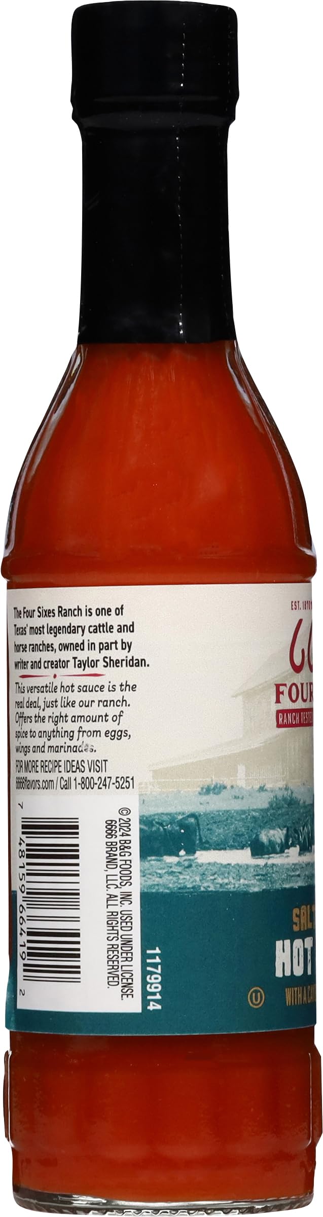 6666 Four Sixes Salt Creek Hot Sauce, 6 Ounce
