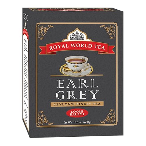 Royal World Loose Leaf Earl Grey Tea - Premium Blend of Bergamot & Ceylon Black Tea - Ideal for London Fog & Iced Drinks - Perfect for Recipes