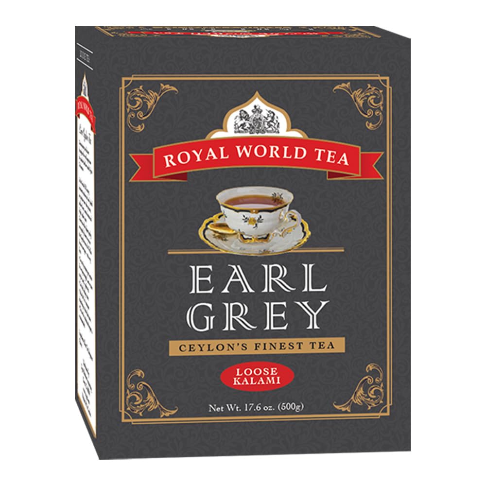 Royal World Loose Leaf Earl Grey Tea - Premium Blend of Bergamot & Ceylon Black Tea - Ideal for London Fog & Iced Drinks - Perfect for Recipes