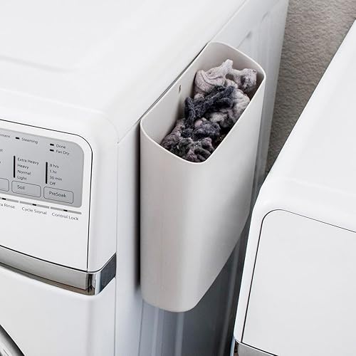 Simplation Magnetic Lint Bin for Laundry Room Storage, Lint Holder Bin, Plastic Lint Trash Can for Laundry Room