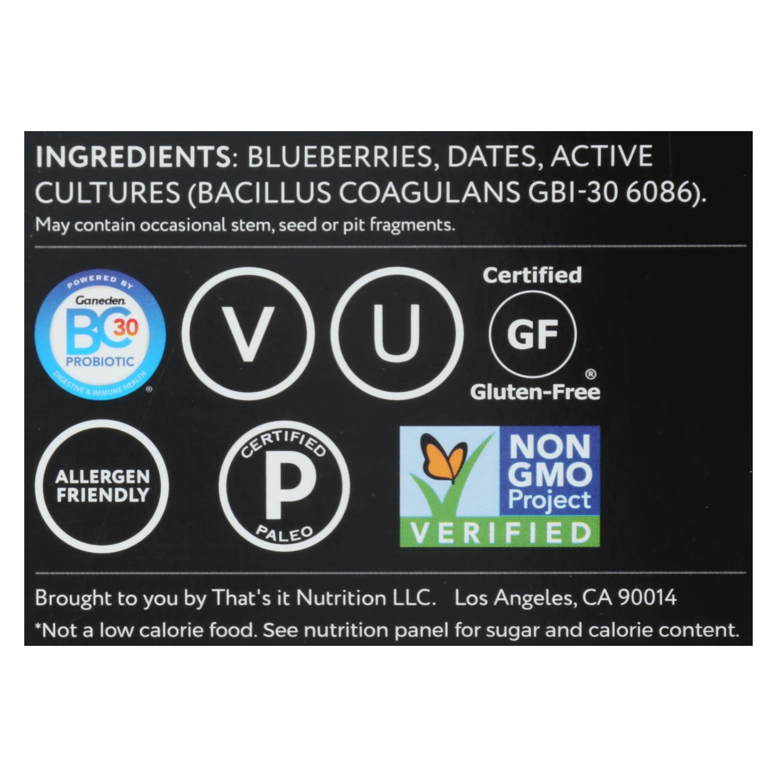That's It - Probiotic Fruit Bar Blueberry - Case of 12-1.2 Oz