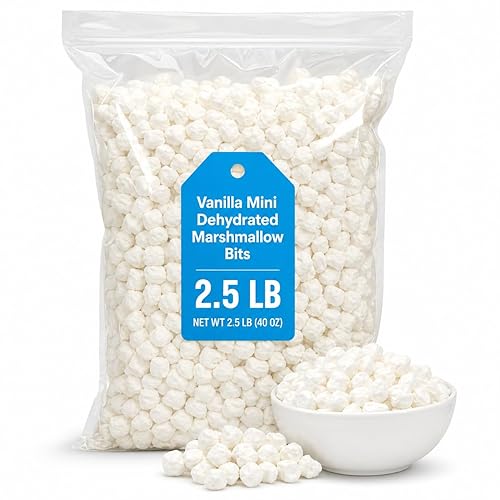 Vanilla Mini Dehydrated Marshmallow Bits, 2.5 lb Bulk Bag for Baking
