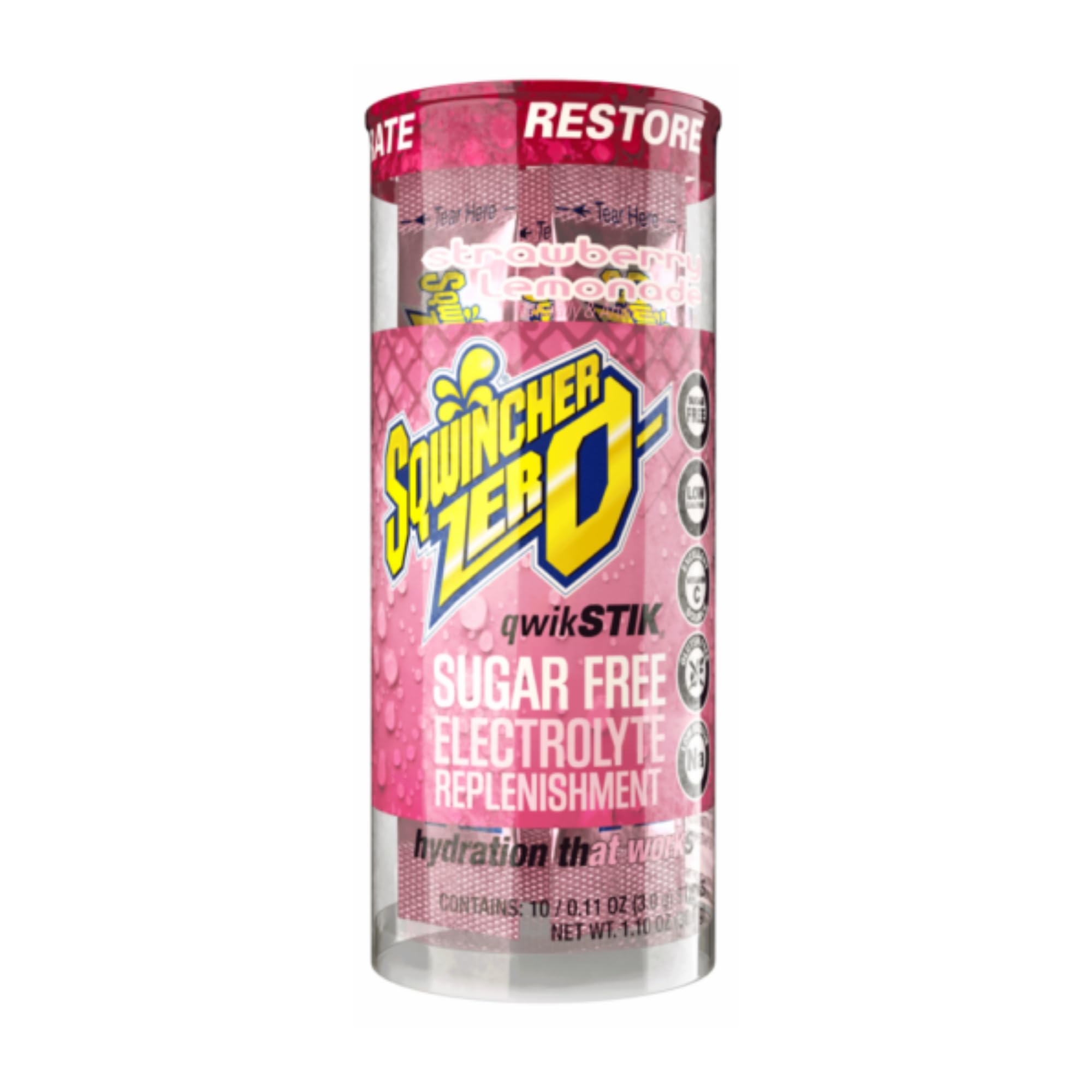 Sqwincher ZERO Qwik Stik - Sugar Free Electrolyte Powdered Beverage Mix, Assorted Flavors (40 Sticks)