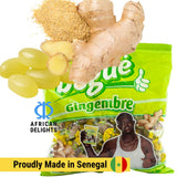 African Delights Begue Ginger Candy, Individually Wrapped Sweet and Spicy Ginger Candy (Pack of 100)