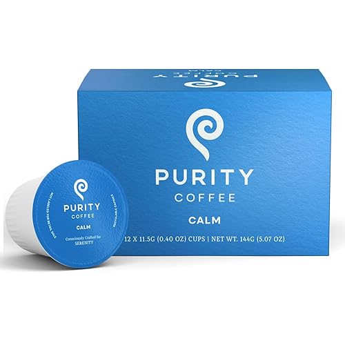 Purity Coffee CALM Decaf Medium Roast K Pod Capsules (12ct Box) | Specialty-Grade USDA Organic Mountain Water Process Decaffeinated Blend | Third
