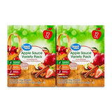 Great Value Apple Sauce Variety Pack, Unsweetened, Cinnamon & Strawberry, 3.2 oz Pouches, 12 Count, Pack of 2, 24 Pouches Total, 76.8 oz