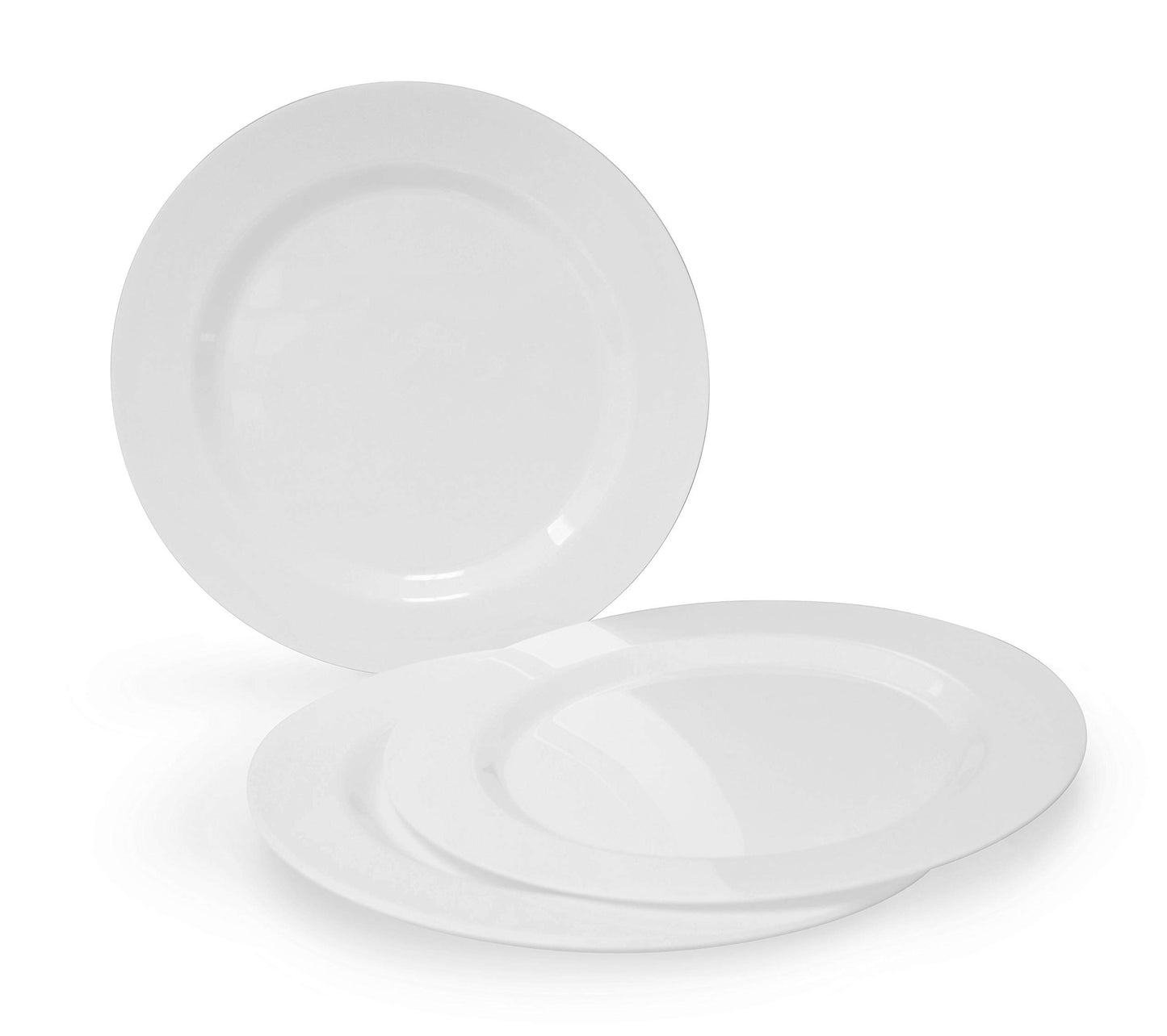 OCCASIONS 360 Pcs set (60 guest) Wedding Disposable Plastic Plate and Silverware Combo 10.5" + 7.5" + Silverware (Double Fork) (Plain White Plates