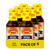 Country Bob's Original Barbecue Sauce, Sweet & Savory BBQ Sauce for Meat, Chicken, Fish, Pork, Gluten-Free, 18 oz (Pack of 6)
