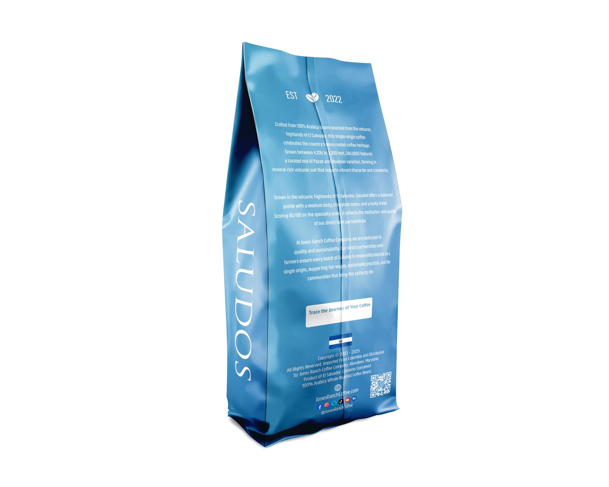 Saludos El Salvador Premium Single-Origin Coffee Chocolate, Nutty & Floral Notes, Medium Roast Gourmet Coffee, Volcanic Shade Grown 12 Oz Whole Beans