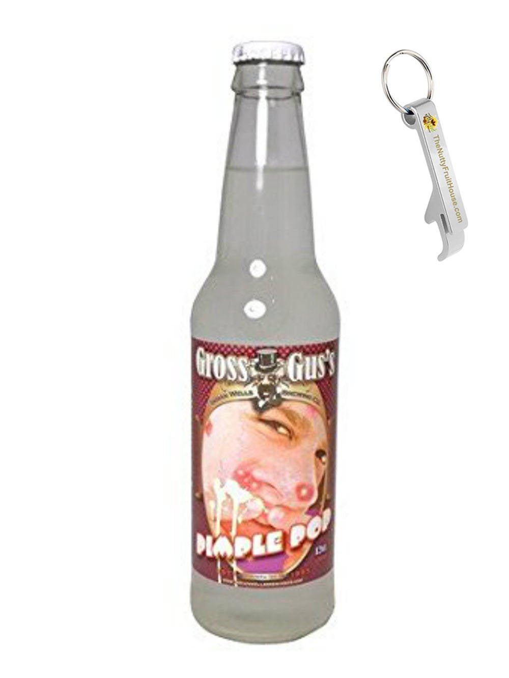 Gross Gus's Pimple Pop Soda Pop 12-Ounce Bottle 6 Count (With Exclusive Stainless Steel Bottle Opener)