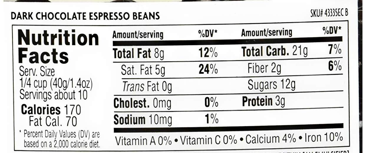 Trader Joes Dark Chocolate Covered Espresso Beans Bulk Pack of 4 Containers - 14 oz Per Container - 56 oz total