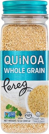 Pereg Whole Grain White Quinoa (12 oz) | Ancient Superfood Pre-Washed Quinoa Grains | Non-GMO, Vegan & Gluten-Free | Rice & Pasta Alternative | Rich in Protein, Fibre & Iron | Plant Protein