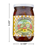 Tony Packo’s Pickles & Peppers Relish, 6 Jars (16 oz each) with Jar Opener, USA-Made Relish, Hot Dog Topping, Sandwich Spread, Toledo Ohio, With Pulp