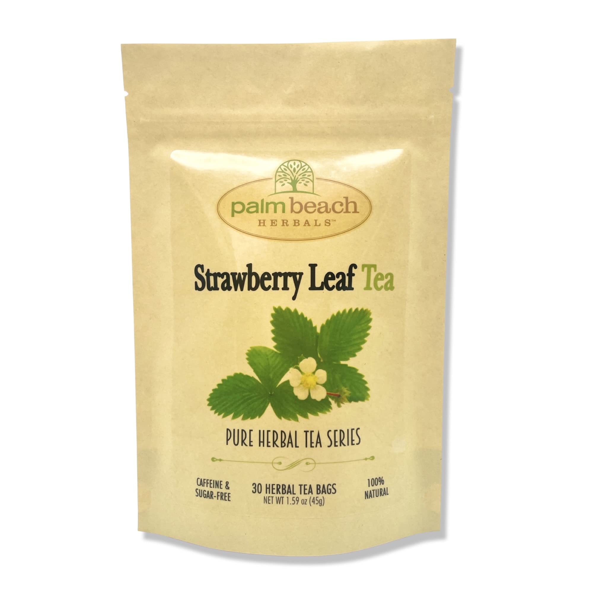 Palm Beach Medicinal Herbs - Strawberry Leaf Tea - Pure Herbal Tea Series, 30ct
