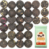 LWXLJMJZC?Ripe Puerh Tea Mini Cake 30pcs(10 Tastes*3pcs) |Yunnan Pu-erh Tea |Rice Balls (Cook&uncook) Pu'erh Tea | Mini Tuo Cha Black Tea