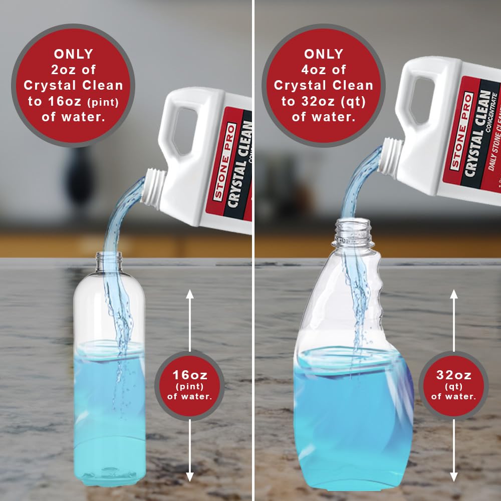 Stone Pro Crystal Clean - Surface Cleaner & Sealer, Ready to Use 32 oz.