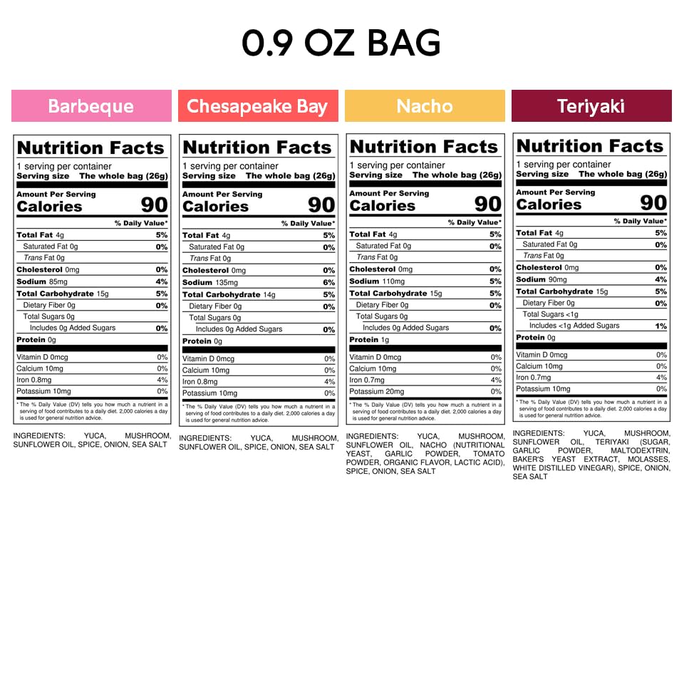 SNACKLINS Plant Based Crisps 4 Flavor Variety - Nacho, BBQ, Teriyaki, Chesapeake Bay - Gluten Free, Grain Free, 100% Kosher, Crunchy Puffed Snack Only