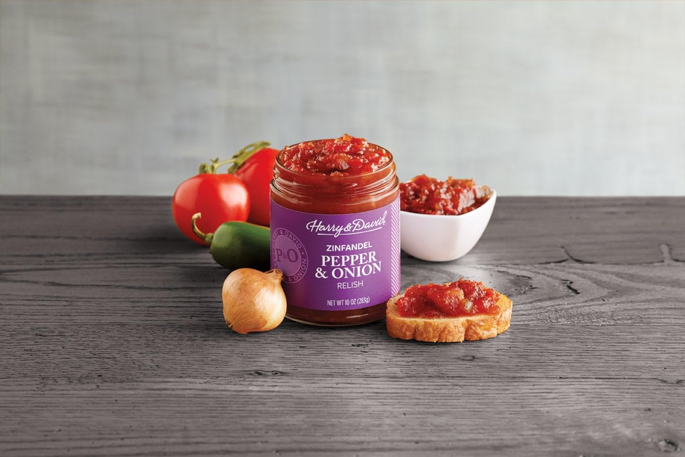 Harry & David Classic Recipe Pepper & Onion Relish With Zinfandel, Plant Based Condiment, Food Topping, Hamburger & Hot Dog Relish, Sandwich Spread