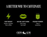 Chew Caffeine Gum, 60mg Per Piece - Mint Rush Flavor, Sugar Free Energy Gum for Late Nights, Early Mornings & Everything In Between, Fast Acting