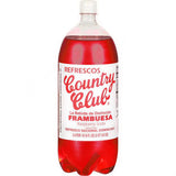 Country Club Refrescos Frambuesa Raspberry Soda, 67.6 fl oz (2 Liter Bottle)
