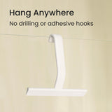 dancemoon JustHang Shower Squeegee for Glass Doors, All-One-Piece Award-Winning Silicone Squeegee with Built-in Hook for Bathroom, Window, Mirror