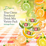 Truae Lemon, Truae Lime, Truae Orange, Truae Grapefruit, Varrirty Pack 100 Count, On-The-Go Powdered Drink Mix Variety Pack, Zero Calorie Unsweetened