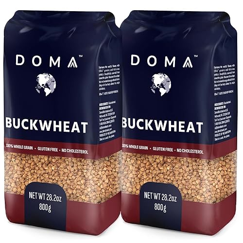 DOMA Hulled Toasted Buckwheat Groats (Kasha), Non-GMO, Gluten-Free, 3.5lb (2x1.76 lb, about 36 servings), Premium Whole Grain for Porridge, Side Dishes, Flour Milling, 5g Protein per Serving