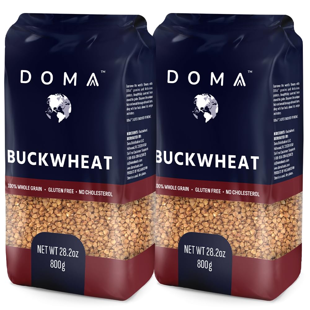 DOMA Hulled Toasted Buckwheat Groats (Kasha), Non-GMO, Gluten-Free, 3.5lb (2x1.76 lb, about 36 servings), Premium Whole Grain for Porridge, Side Dishes, Flour Milling, 5g Protein per Serving