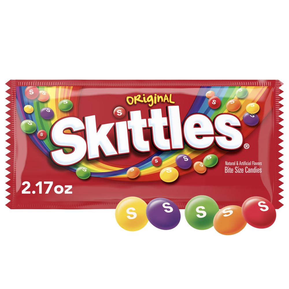 SKITTLES Original Chewy Candy, Full Size, 2.17 oz Bag