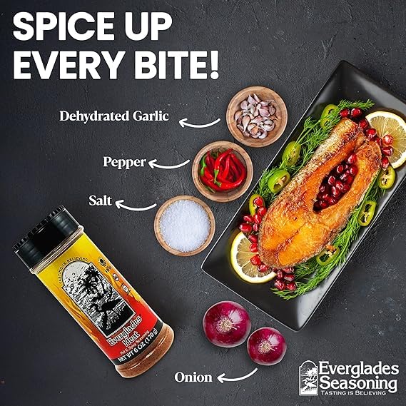 Everglades Heat Seasoning - Spicy Blend for Wings, Fish & Fries - 6 oz (Pack of 2)