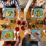 SOLAS Blue Biodegradable Compostable Eco Friendly Square Aqua Paper Plates - Pack of 20 - 9 Inch