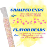 Dippin’ Dots Magically Flavored Milk Straws - Cotton Candy, 4-Pack Bundle (20 Count) Milk Flavoring Straws for Kids, Drinks & Cereal | Sweet Party